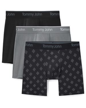 Tommy John 3-Pack Second Skin 6-Inch Stretch Modal Boxer Briefs - Black