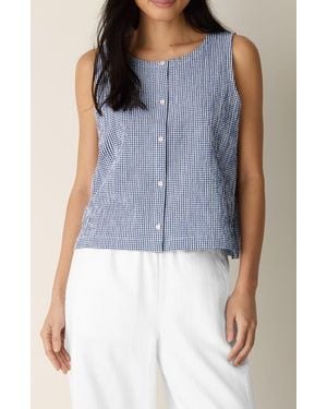 Eileen Fisher Crinkled Stretch Organic Cotton Vest - Blue