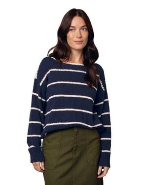 Celtic & Co. Stripe Boat Neck Sweater - Blue