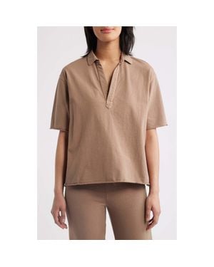 Frank & Eileen Patty Popover Henley Top - Brown