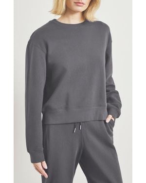 Splendid Laguna Lounge Cotton Crewneck Sweater - Gray