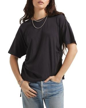 Brixton Carefree Organic Cotton Ruched T-Shirt - Black