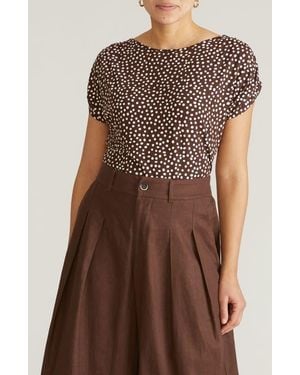 UNIVERSAL STANDARD Helena Divine Jersey Top - Brown
