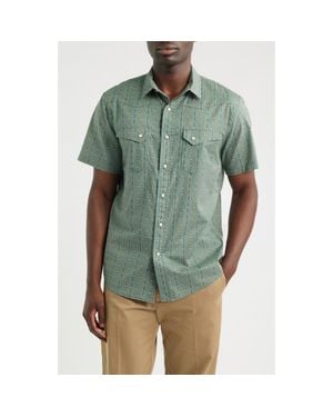 Pendleton Laramie Short Sleeve Snap-Up Western Shirt - Green