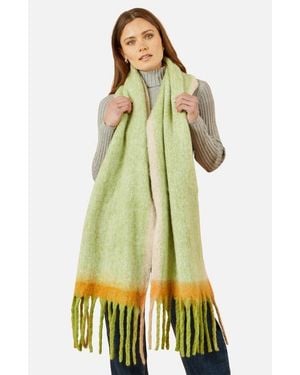Yumi' Oversize Brushed Fringe Soft Scarf - Green
