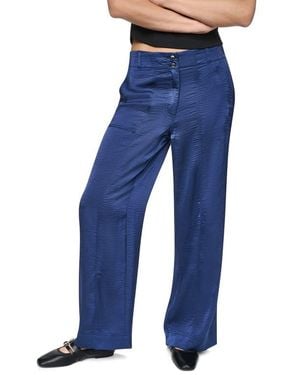 DKNY Wide Leg Glazed Pants - Blue