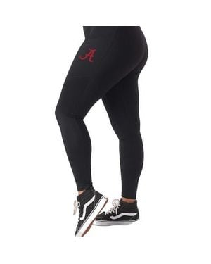 KADYLUXE Alabama Crimson Tide 7/8 Mixed Media Pocket Ileggings - Black