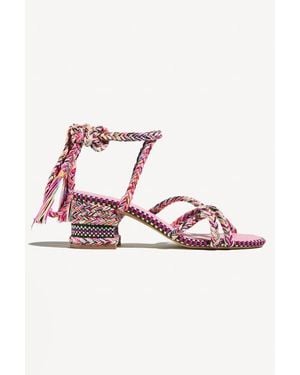Amambaih Isabel Strappy Cotton Sandals - Pink