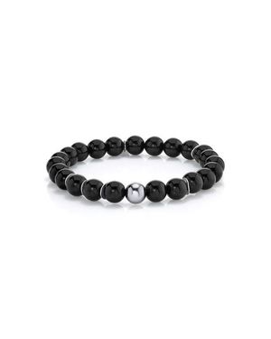 Mr Lowe by Sheryl Lowe Mr Lowe Bead Bracelet With Round Bead And 6 Wavy Disks - Black