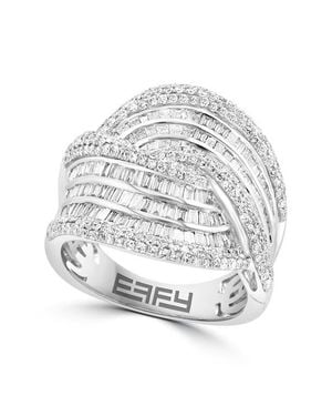 Effy 14K Diamond Multi-Row Swirl Statement Ring - Gray