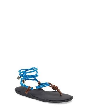 FLOWZE Lace-Up Ropes Water Repellent Thong Slide Sandal - Blue