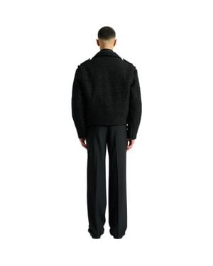 Balmain Tweed Biker Jacket - Black