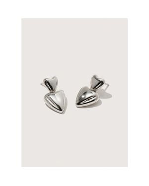 Otiumberg Heart Drop Earrings - White