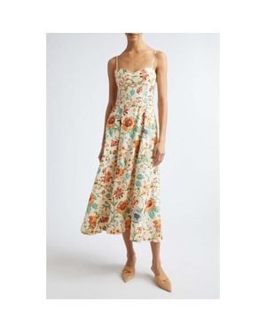 Ulla Johnson Fiora Floral Cotton Dress - Metallic