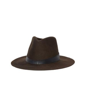 Janessa Leone Raleigh Wool Felt Fedora - Brown