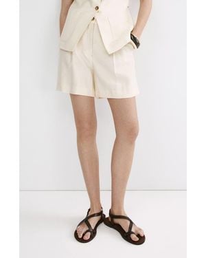 Mango High Waist Bermuda Shorts - Natural