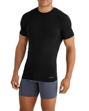 Tommy John 3-Pack Second Skin Stay Tucked Crewneck Undershirts - Black