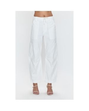 Pistola Sabrina High Waist Barrel Twill Utility Pants - White