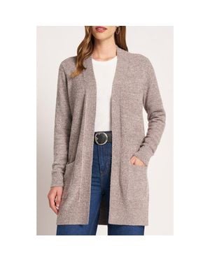 Matty M Claire Longline Open Front Cardigan - Brown