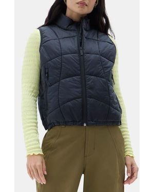 Halfdays Claude Water Repellent Quilted Vest - Blue