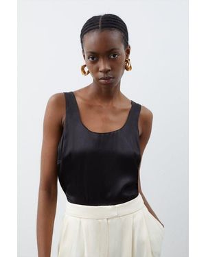 Karen Millen Satin Cami Top - Black
