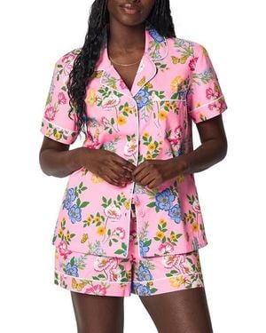 Bedhead Print Organic Cotton Poplin Short Pajamas - Red