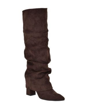 Guess Geima Pointed Toe Slouch Foldover Boot - Brown