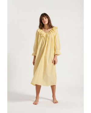 If Only If Pandora Gingham Nightdress - Natural