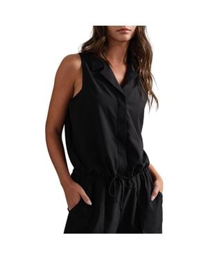 Rhone Mirage Sleeveless Performance Button-Up Shirt - Black