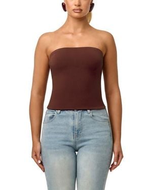 Naked Wardrobe Smooth Crop Tube Top - Blue