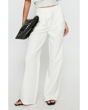 Princess Polly Archer Pleated Pants - White