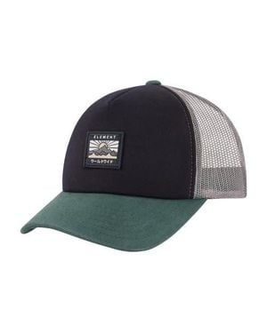 Element Logo Trucker Hat With Mesh Back And Snapback Closure - Blue