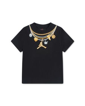Nike Kids' Graphic Charm Necklace Cotton Blend T-Shirt - Black