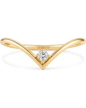 DEVATA Chevron Round Lab Grown Diamond Ring - Metallic