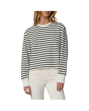 Joe's Jeans Stripe Long Sleeve Cotton T-Shirt - Black
