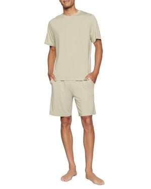 Eberjey Henry Stretch Tencel Modal Short Pajamas - Natural