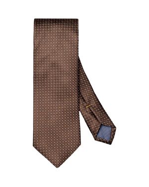 Eton Geometric Texture Silk Tie - Brown
