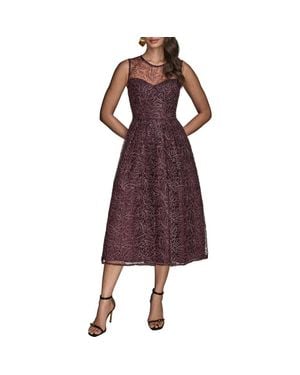 Donna Karan Sleeveless Sequin Cocktail Dress - Purple