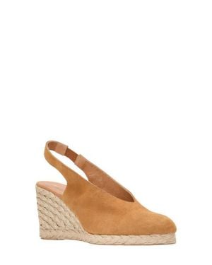 Andre Assous Pamala Espadrille Slingback Platform Wedge Pump - Natural