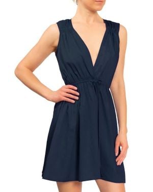 EVERYDAY RITUAL Dawn Fit & Flare Cotton Nightgown - Blue
