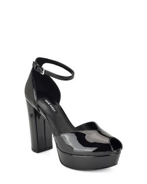 Nine West Keela Platform Ankle Strap Pump - Black