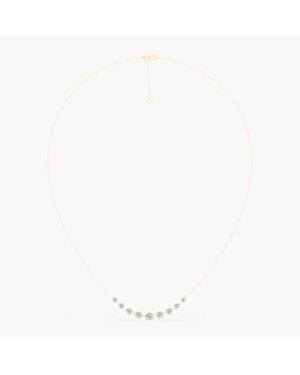 Everlee Orbit Graduated Bar Lab Diamond Necklace - White