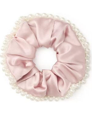 OLAH Pearl Glaze Silk Scrunchie - Pink