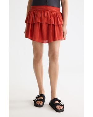 Scotch & Soda Crinkle Gauze Tiered Cotton Miniskirt