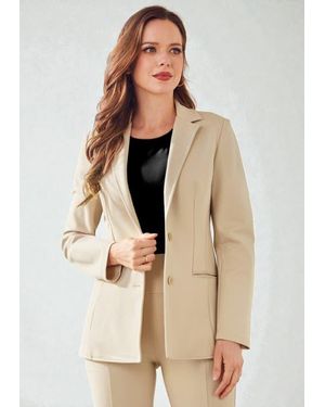 Betabrand Classic Blazer Stretch Ponte - Natural