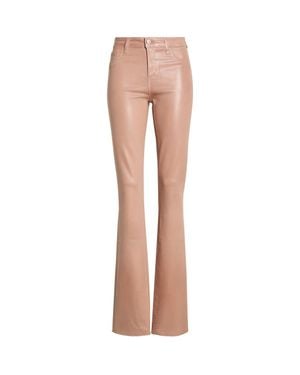 L'Agence Ruth High Waist Raw Hem Ankle Coated Flare Jeans - Multicolor