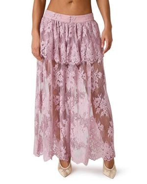 Steve Madden Arietty Lace Maxi Skirt - Pink