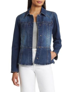 Wit & Wisdom Peplum Denim Jacket - Blue