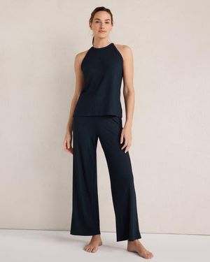 Haven Well Within Resti Drapey Rib Knit Wide Leg Pants - Blue