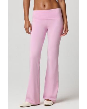 Florence By Mills Softie Cotton Blend Fold Over Pants - Pink